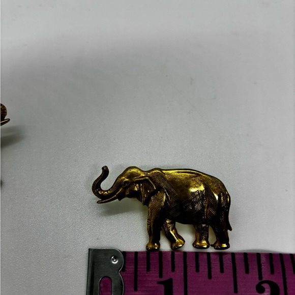 Gold Elephant Earrings - Picture 7 of 8